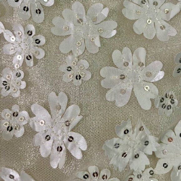 Jona Michelle Girls Special Occasion Dress Ivory Golden Sequin Floral Sz 7 NWOT - Picture 4 of 12